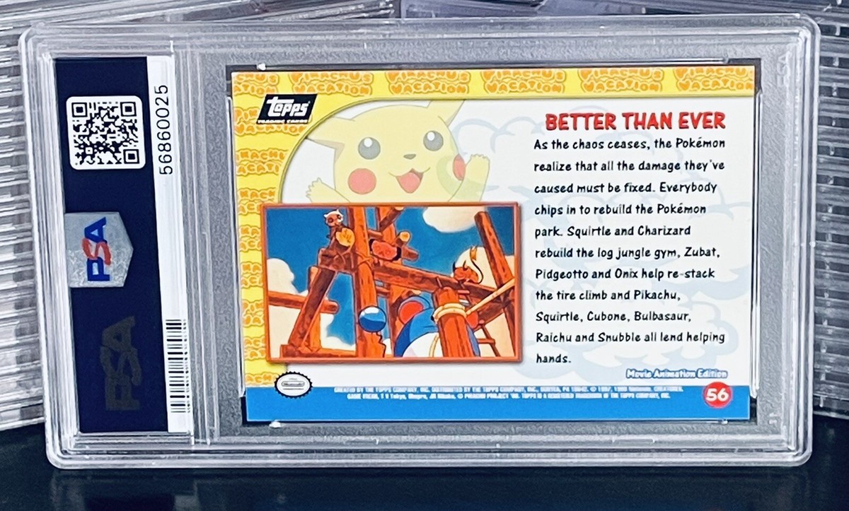 Pokemon Topps 1999 Movie Edition Pikachu Squirtle Card #56 PSA 9