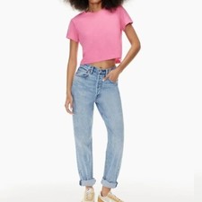 NWT Aritzia Denim Forum The Boyfriend High Rise Loose Jeans Blue Size 25 x 28