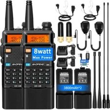 BAOFENG UV-5R 8W Ham Radio Handheld Long Range with 3800mAh Type-C