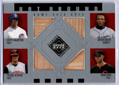 2002 UD Diamond Connection Baseball Patterson Branyan Beltre Dunn QUAD BAT card