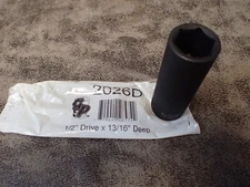 2026D Grey Pneumatic 1/2" Drive x 13/16" Deep Impact Socket, 3.27" OAL (BN10)