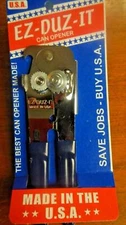 EZ DUZ IT American Made Blue Grips Manual Deluxe Can Opener - Made In The USA