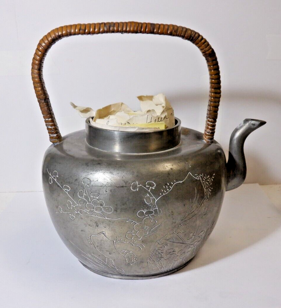 Antique Chinese Pewter Teapot China Vintage Old eBay