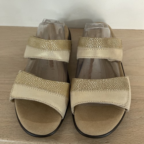 NEW SAS Nudu Women's Sandals Sz 7M Golden Two Tone Slide Tripad Comfort No Box - Picture 3 of 14