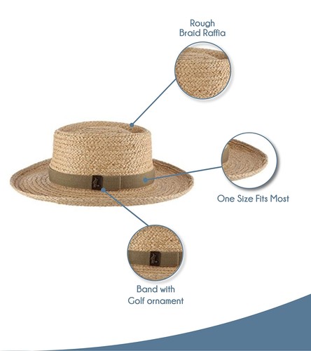 Scala Men's Raffia Gambler Hat Large Natural - Picture 3 of 6