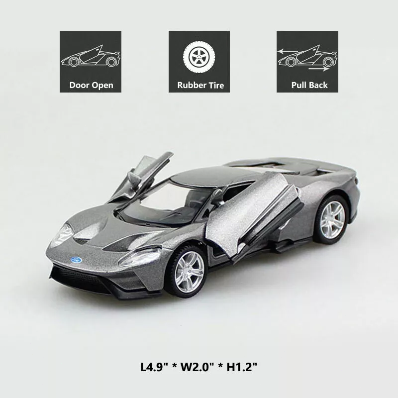 1:36 Ford GT Super Car Model Car Diecast Toy Vehicle Collection Kids Gift Gray