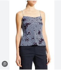 New W/O Tags Theory Silk Elastic Back Cami Tile CDC Size Large Blue M0302511