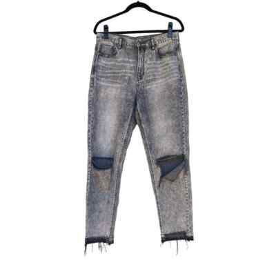 American Eagle Distressed Black Acid Wash Jeans Size 8