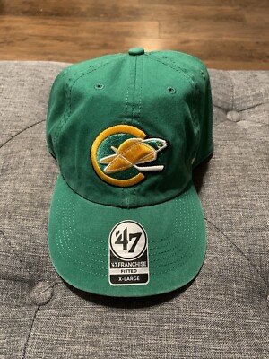 California Golden Seals '47 Brand NHL Fitted Size XL Hat Dad Cap Green/Gold  New