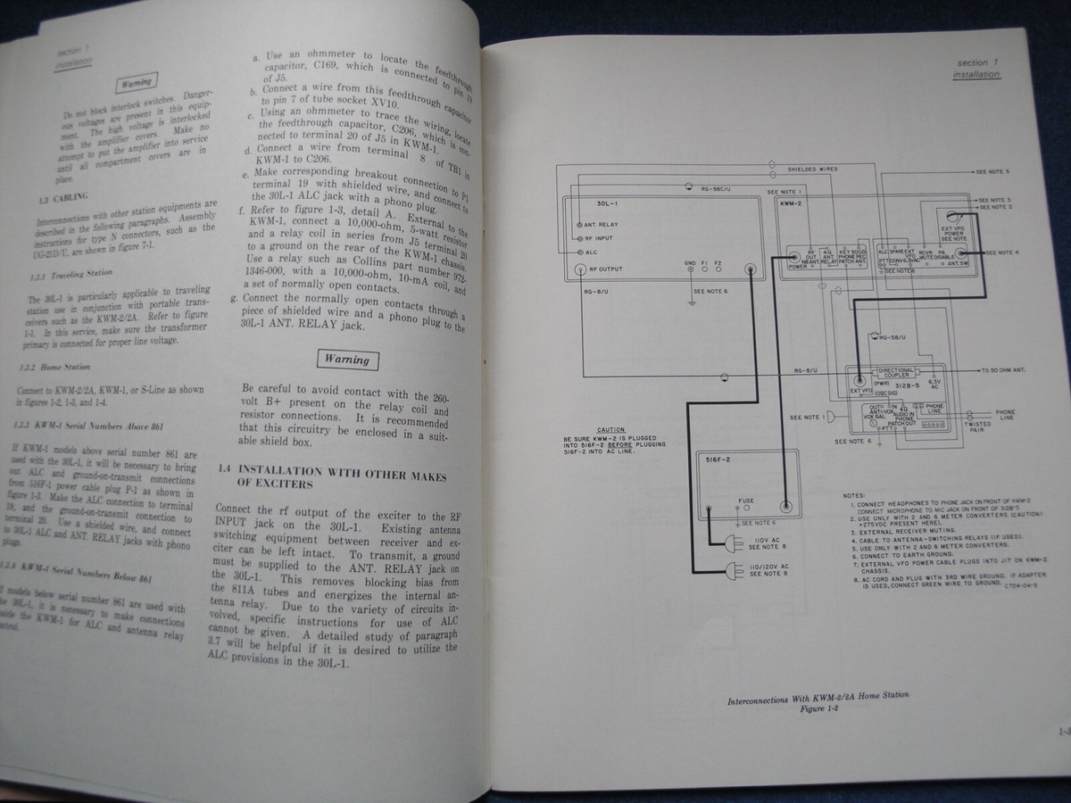 Collins 30L-1 RF Linear Amplifier Instruction Book | eBay UK
