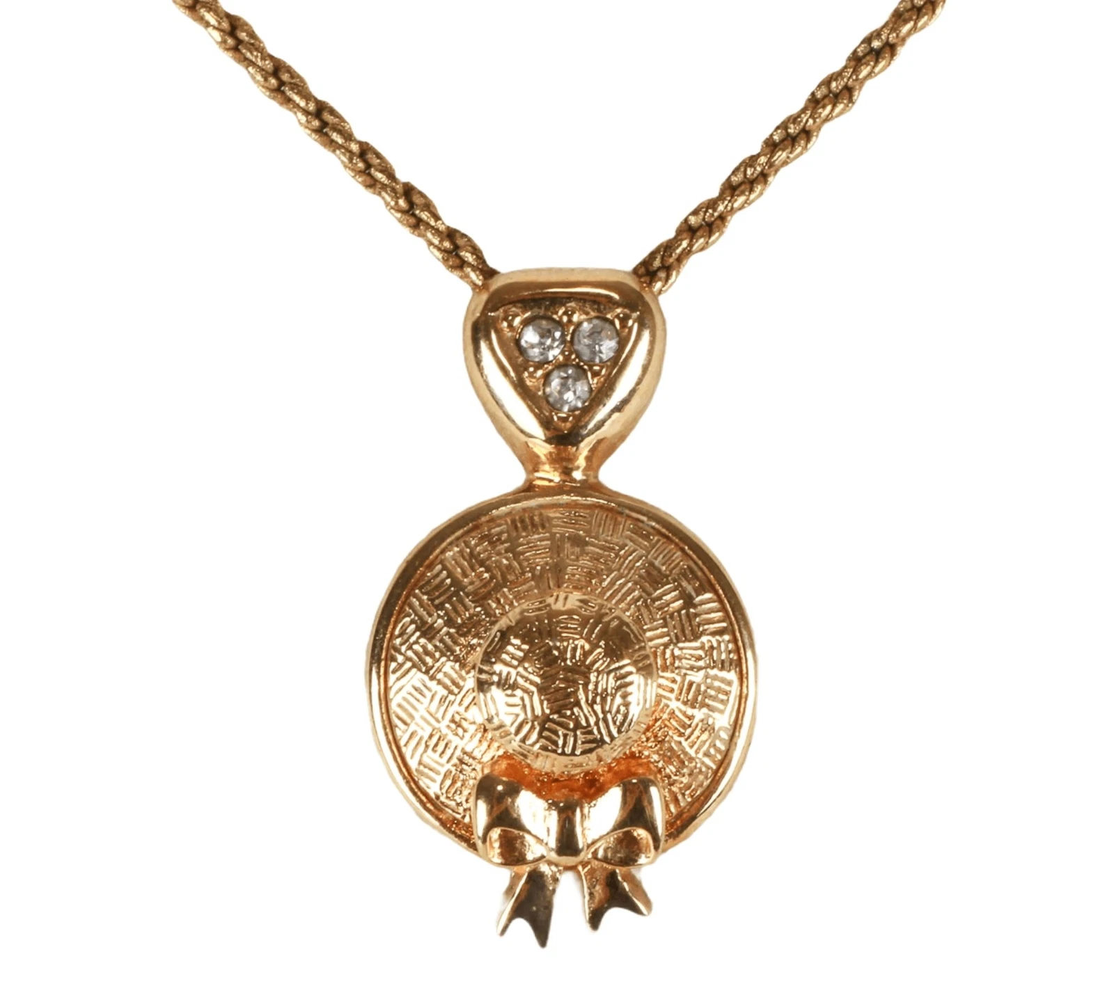 Collier Christian Dior authentique avec pendentif chapeau