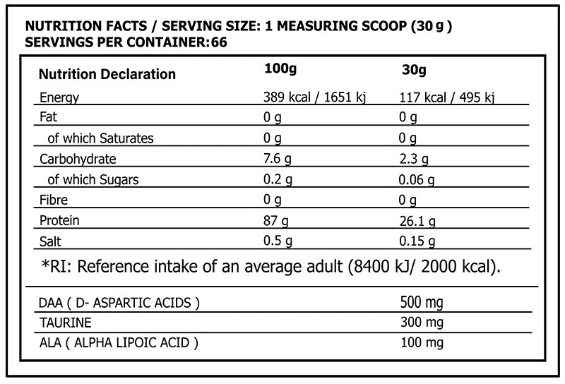 Gorilla Whey Protein 5kg Chocolate - Taurine, Protein, ALA, DAA - Black Hammer USA - Image 4 of 4