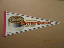 WHL Portland Winter Hawks Vintage Circa 1996-1997 Team Logo Hockey Pennant