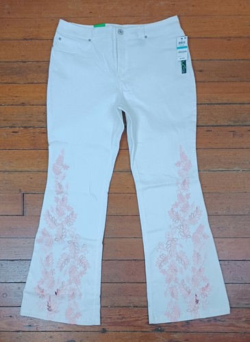 Inc Women's White Pink Embroidered 