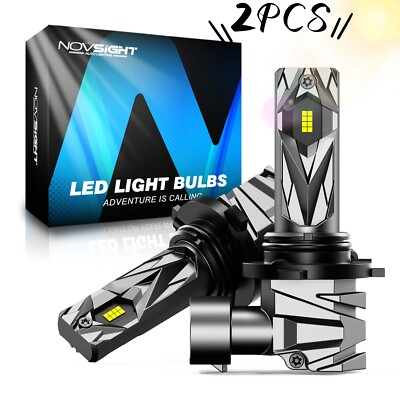 2x NOVSIGHT 9005 LED Headlight Bulb 6500K Super Bright High Lo Beam Lamp 16000LM
