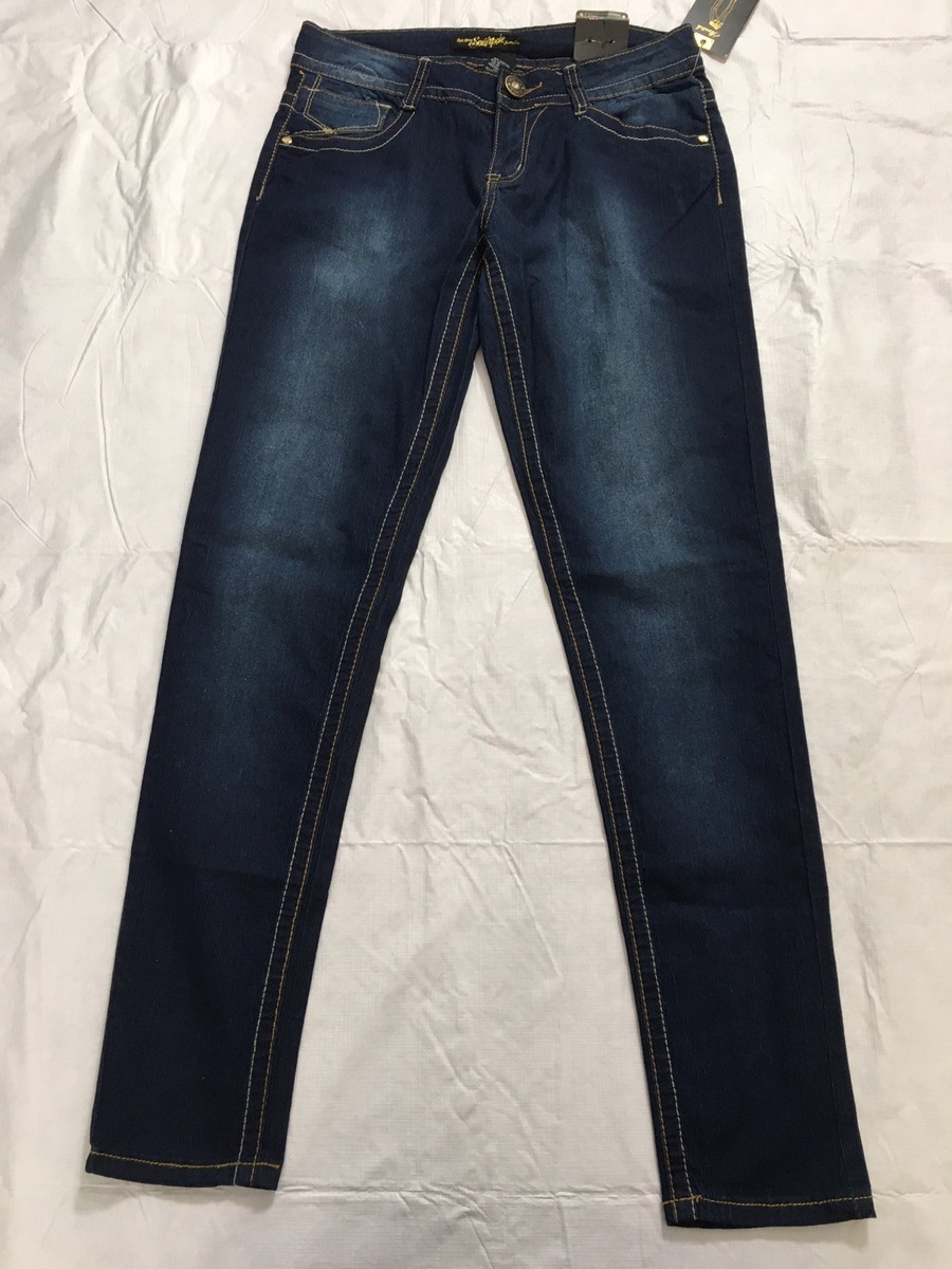 Southpole Rock N Roll Low Rise Skinny Jeans Juniors Size Stretch Blue  Denim