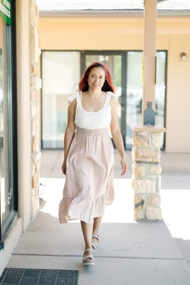 Mixed Media Button Down Maxi Dress