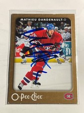 Montreal Canadiens MATHIEU DANDENAULT Signed Card