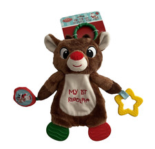 My First 1st Rudolph 10" Activity Toy with Rattle  Teether - Christmas