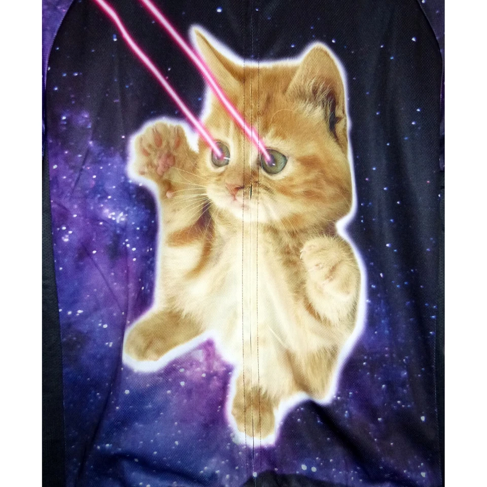 Camiseta Portland Laser Kitty Talla Grande Púrpura Cremallera Completa Ciclismo Club Ajuste Púrpura Foto 3 de 4