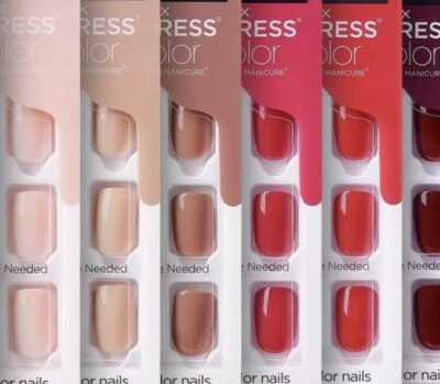 KISS IMPRESS COLOR PRESS-ON FALSE NAILS ONE-STEP MANI GLOSSY PLAIN YOU CHOOSE