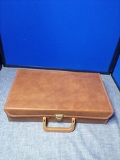 Vintage 24 Cassette Tape Carrying Case Service MFG Company Brown Vinyl Storage C