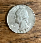 1957 D Higher Grade AU Silver Washington Quarter  Free Shipping