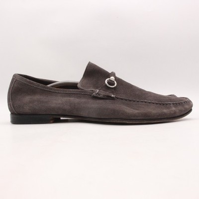 Russell & Bromley Men's EU 46 Grey Suede Silver Bit Slip On Shoes Loafers