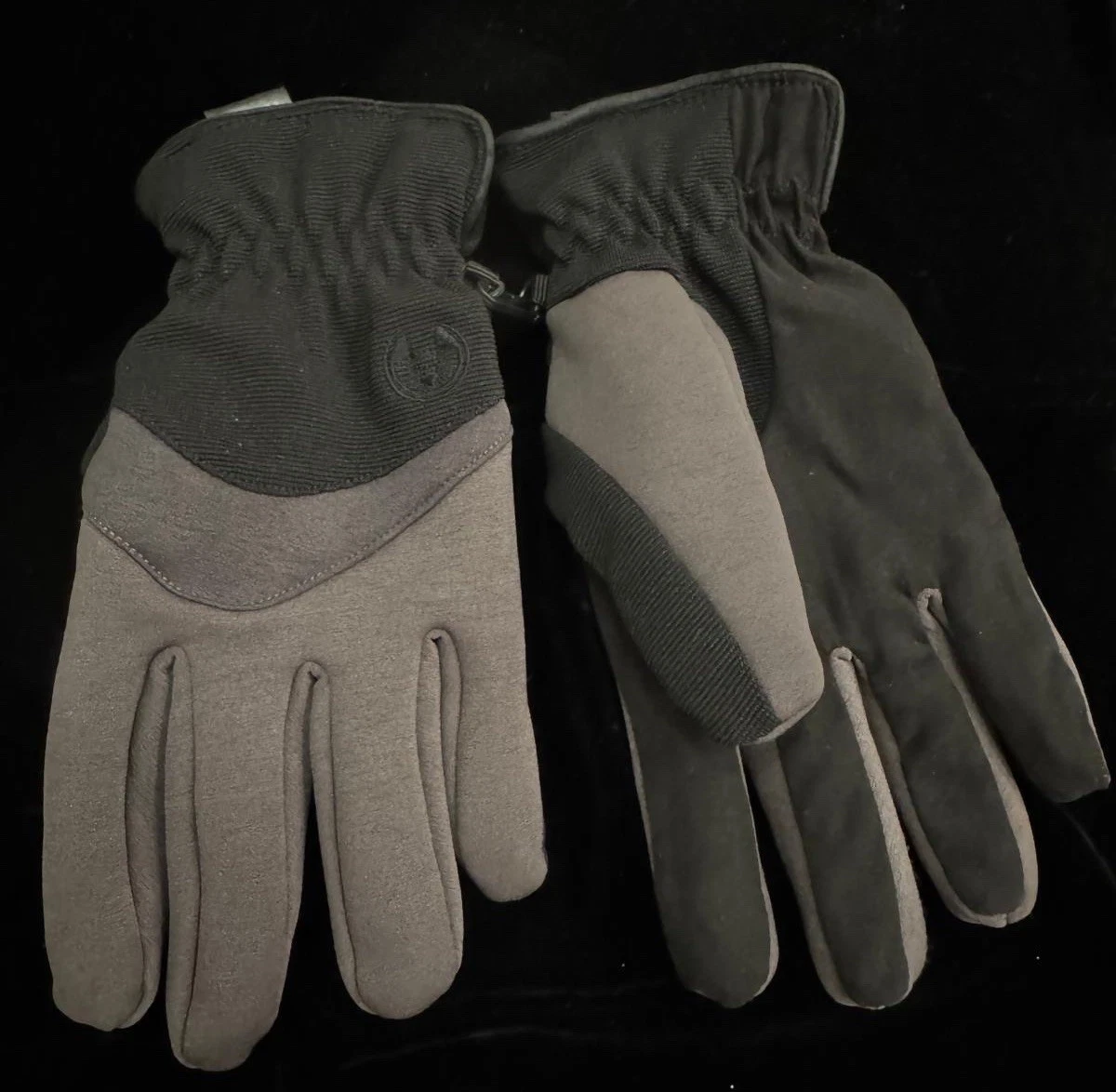 New Weatherproof Men’s Black / Gray Polyester Blend Winter Gloves XL