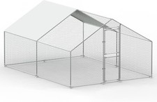 Large Metal Chicken Coop With Waterproof  Anti-UV Cover Walk-in Poultry Cage