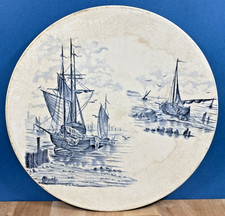 Grand plat ancien terre de fer Longchamp modèle plage Robert Charbonnier