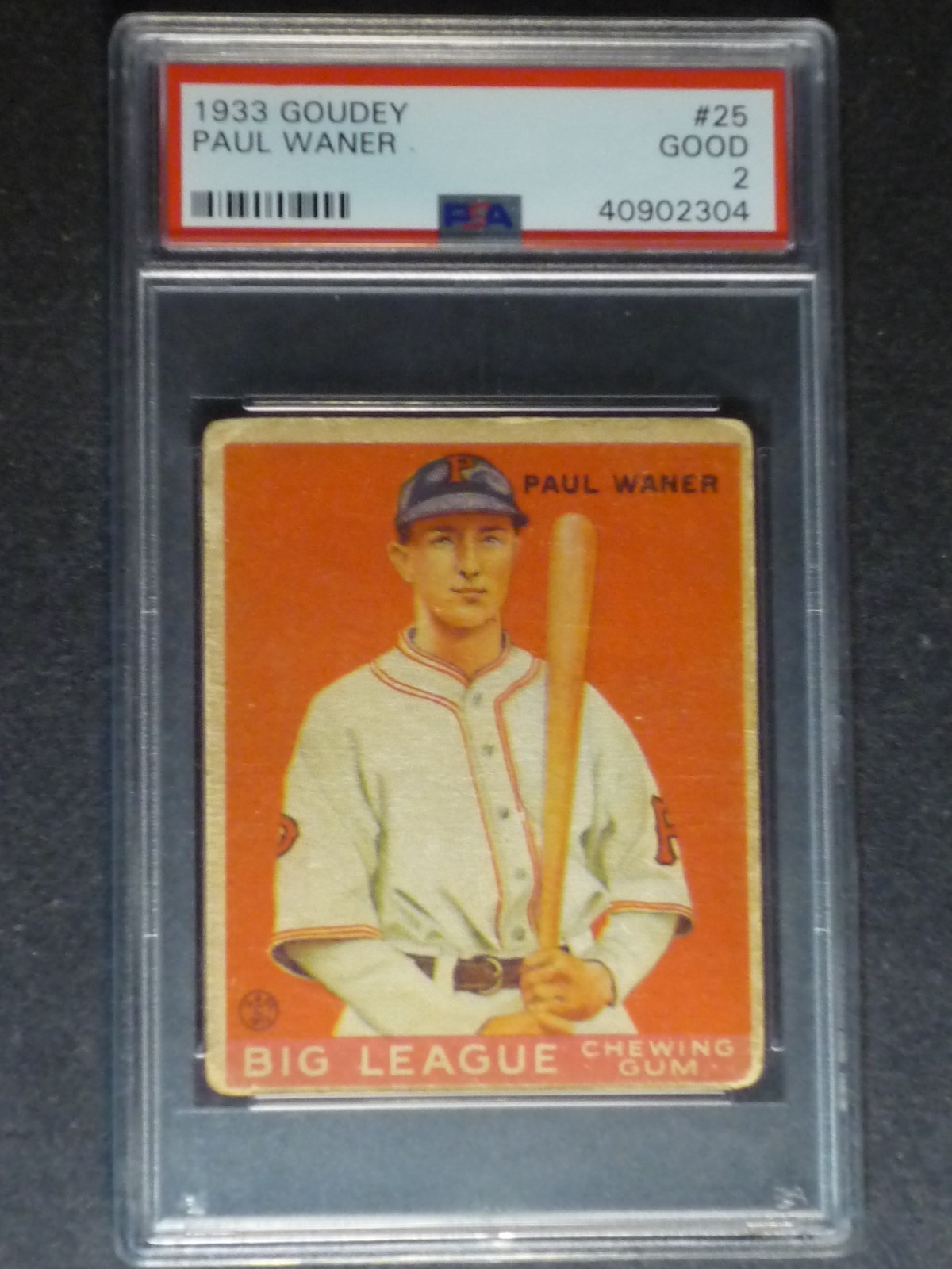 1933 Goudey Paul Waner #25 PSA 2 Good