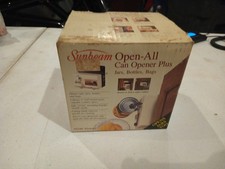 Vintage Almond 1985 Sunbeam Electric Can Opener Under Cabinet NEW