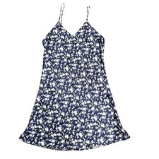 Vintage Intimates By LCA Navy Floral Slip Dress - Size Small
