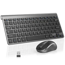 Compact Wireless Keyboard and Mouse Combo Mini Portable Travel Set Silent