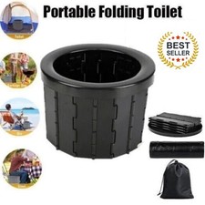 Portable Folding Car Toilet Outdoor Travel Emergency Toilet Camping Black