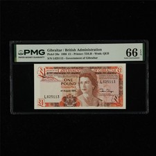 1988 Gibraltar British Administration 1 Pound Pick#20e PMG 66 EPQ Gem UNC 05