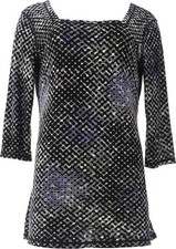 Attitudes Renee Petite Reversibles Jacquard Tunic Dot Graphic PM NWOT 1082