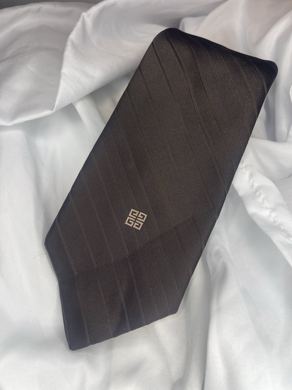 Givenchy Brown Tie with Subtle Pattern - image 1