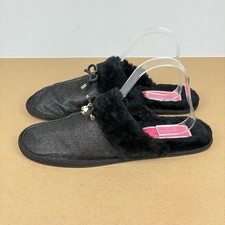 Kate Spade Lacey Slippers Womens 10.5 Black Gold Pink Lined Sparkle