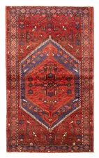 Traditional Vintage Hand-Knotted Oriental Carpet 3'11" x 6'7" Wool Area Rug