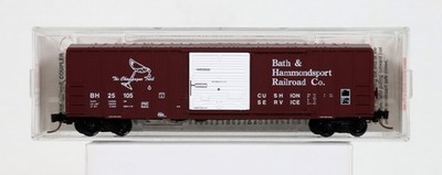 MICRO-TRAINS N #25380 BATH & HAMMONDSPORT 50' RIB SIDE BOXCAR SINGLE DOOR