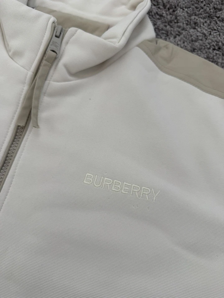 Chaqueta con cremallera para hombre BURBERRY LONDON en blanco crema XL Foto 4 de 4