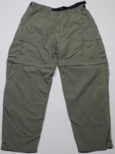 REI Pants Mens 36x28 Green Convertible Cargo Hiking Nylon Zip Off Trail Outdoor