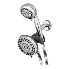Waterpik Chrome 6-Settings 1.8 GPM 2-in-1 Dual Shower Head Combo 1/2 in. Connect