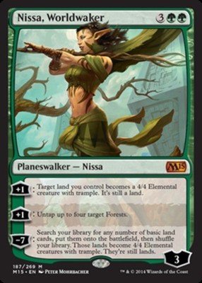 1x Nissa, Worldwaker - Foil MTG - Magic 2015 - Moderate Play
