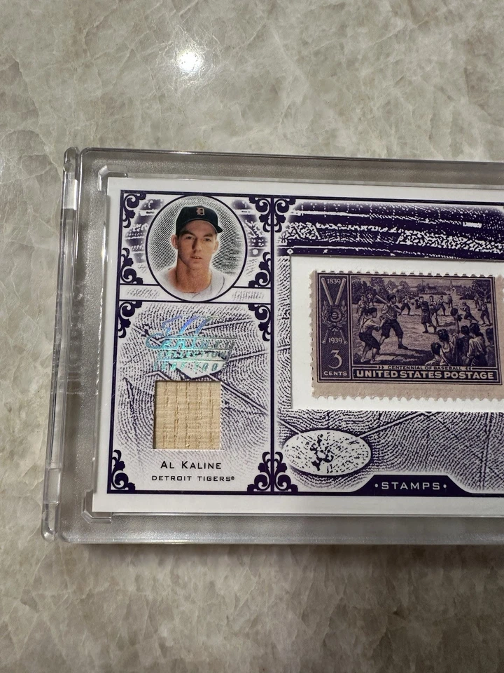 Estampillas del siglo Donruss 2005 material sello de Estados Unidos Al Kaline #S-62 reliquia púrpura/39 Foto 2 de 4