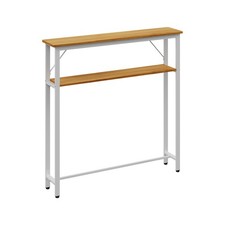 Long Narrow Slim Console Table Hallway Sofa Industrial Wooden Storage Shelf Unit