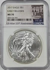 2017 Eagle S$1 Early Releases MS 70 NGC US Mint 225th Anniversary Label