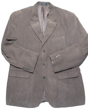 Ralph Lauren Corduroy 3 Button Blazer Vtg 80's Brown Size 42R DAMAGED BUTTONS